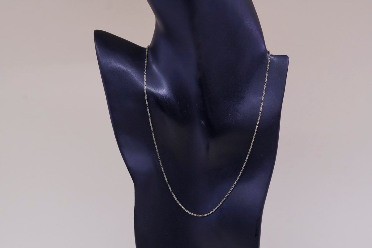 18”, 1mm, vermeil Gold over sterling 925 silver Singapore rope chain, necklace