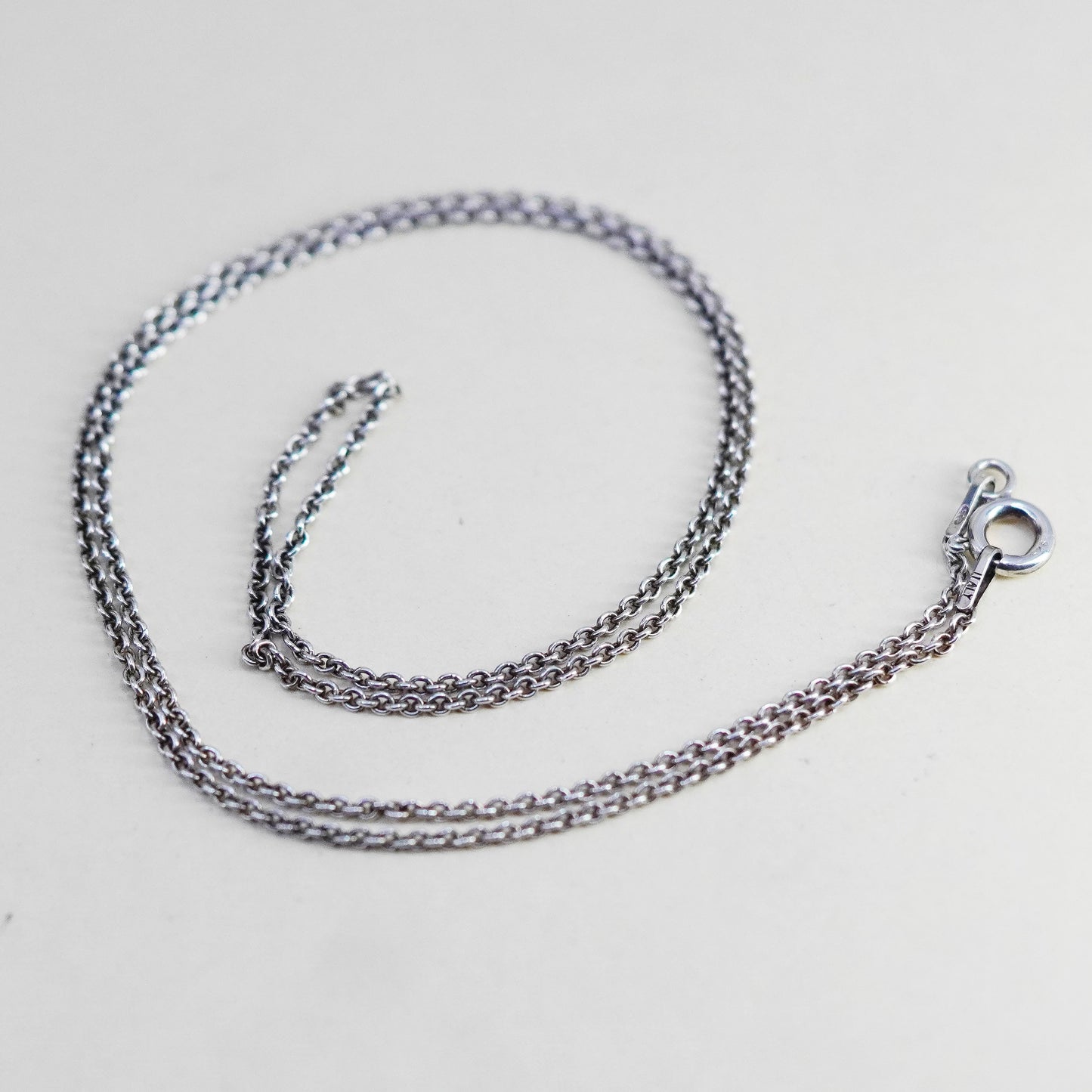 18”, 1mm, Vintage sterling silver circle chain, 925 necklace