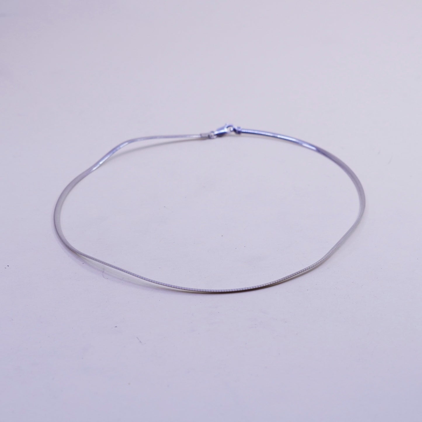 16” 2mm, Vtg Italy 925 Sterling Silver omega chain necklace