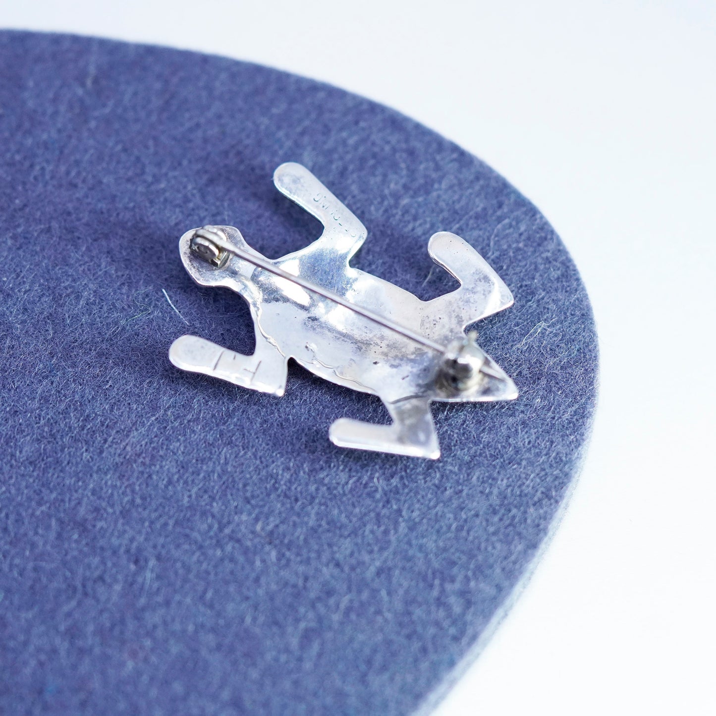 Native American Navajo Felix Joe Sterling 925 Silver handmade lizard Brooch pin