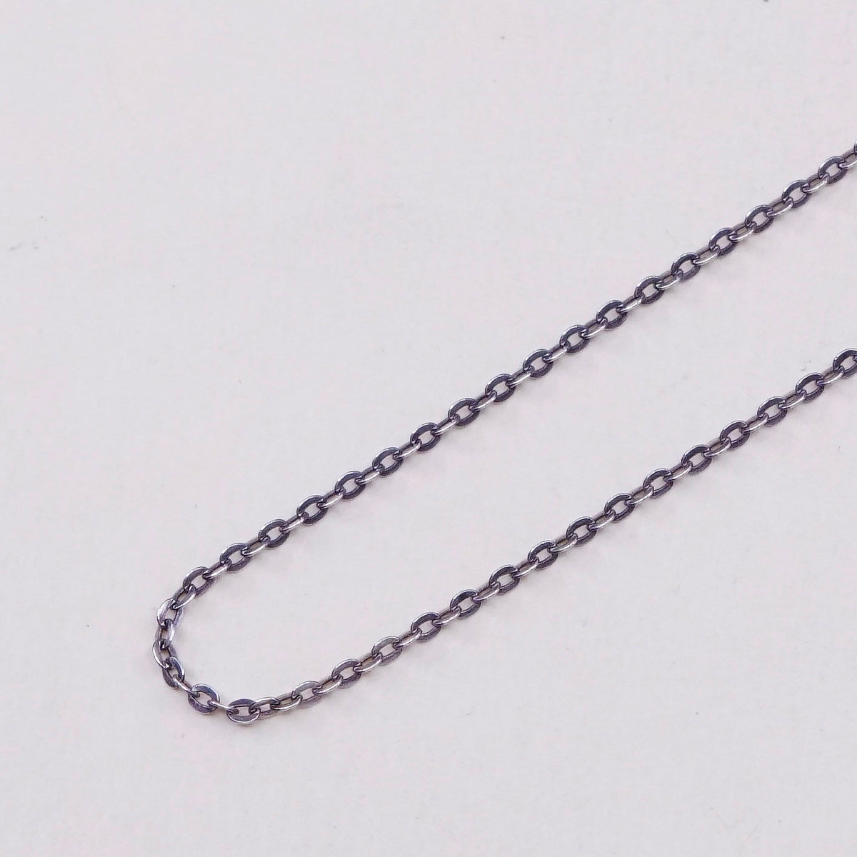18”, 1mm, Vintage sterling silver circle chain, Italy 925 necklace