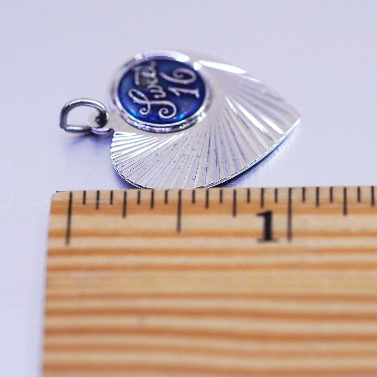 antique Spencer sterling 925 silver sweet 16 heart charm pendant