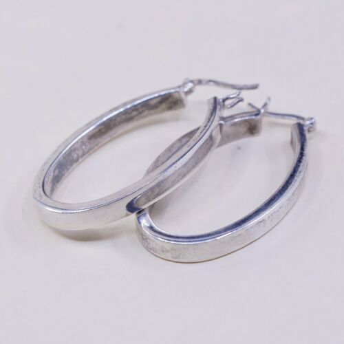 1.5”, Vtg Sterling Silver Hoops, Italy 925 silver, elegant earrings, Huggie