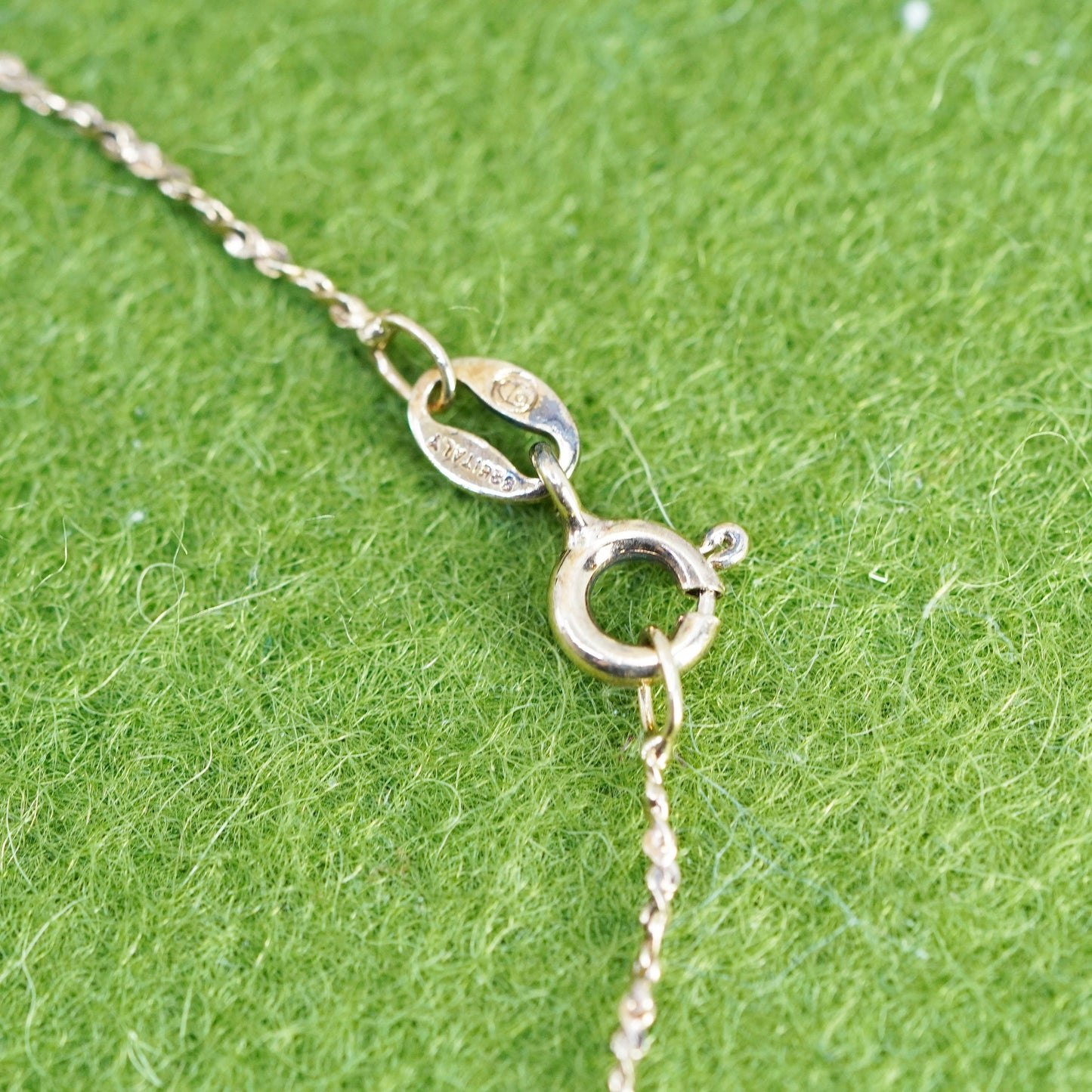 7”, Vintage vermeil gold over twisted sterling 925 silver S link chain bracelet