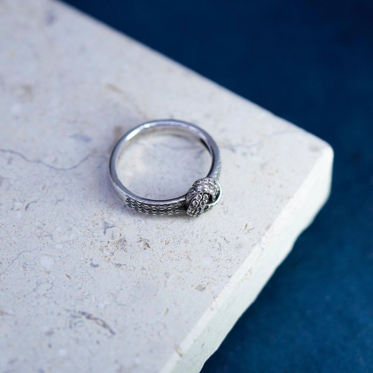 Size 7, vintage ALE sterling 925 silver engagement ring with cz