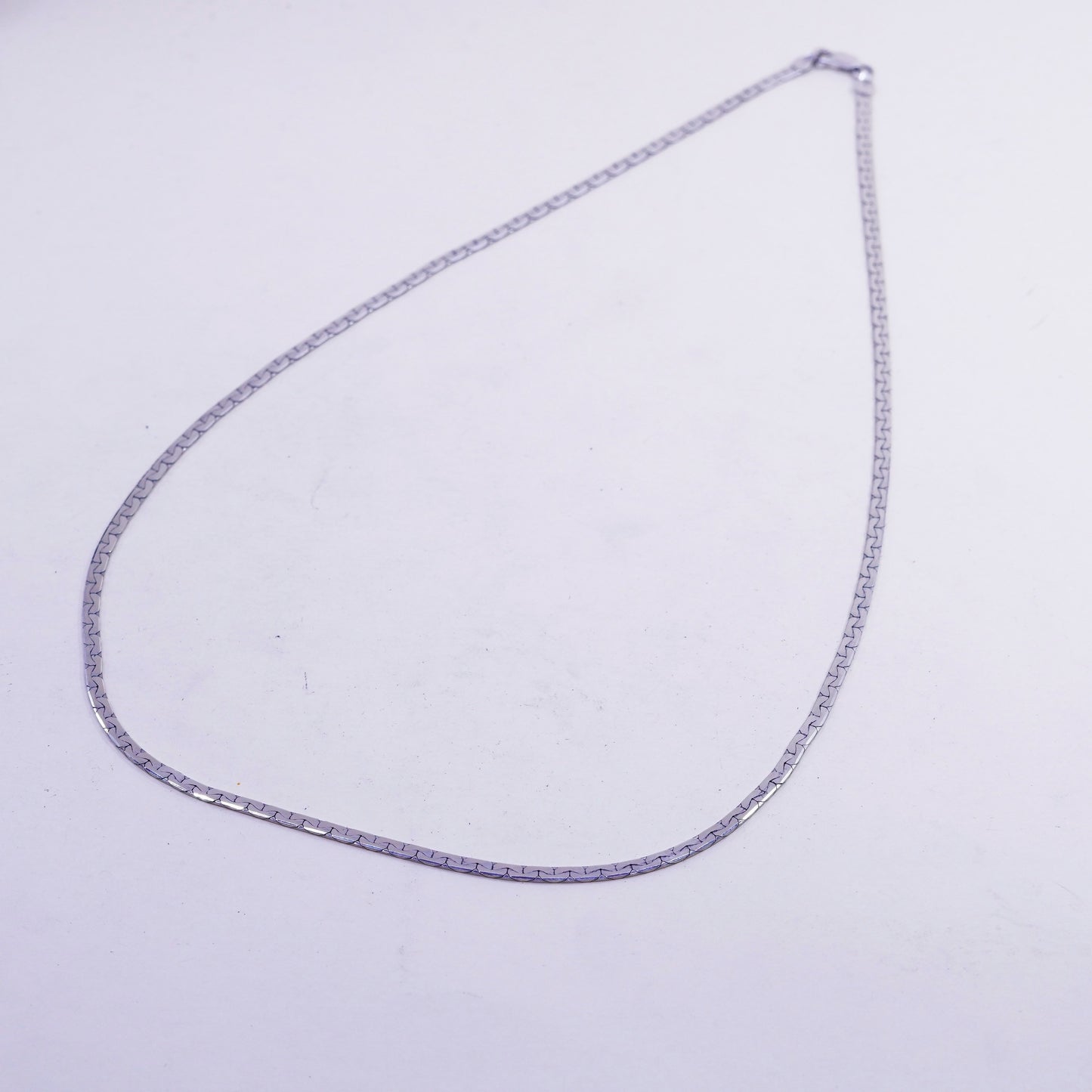 24”, 3mm, Vintage Canada sterling silver chain, Italy textured 925 nugget chain
