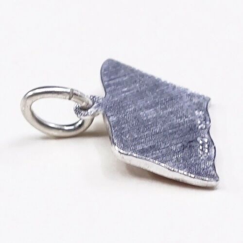 Vintage Sterling Silver Enamel Pendant, Solid 925 Silver Canada Flag Charm