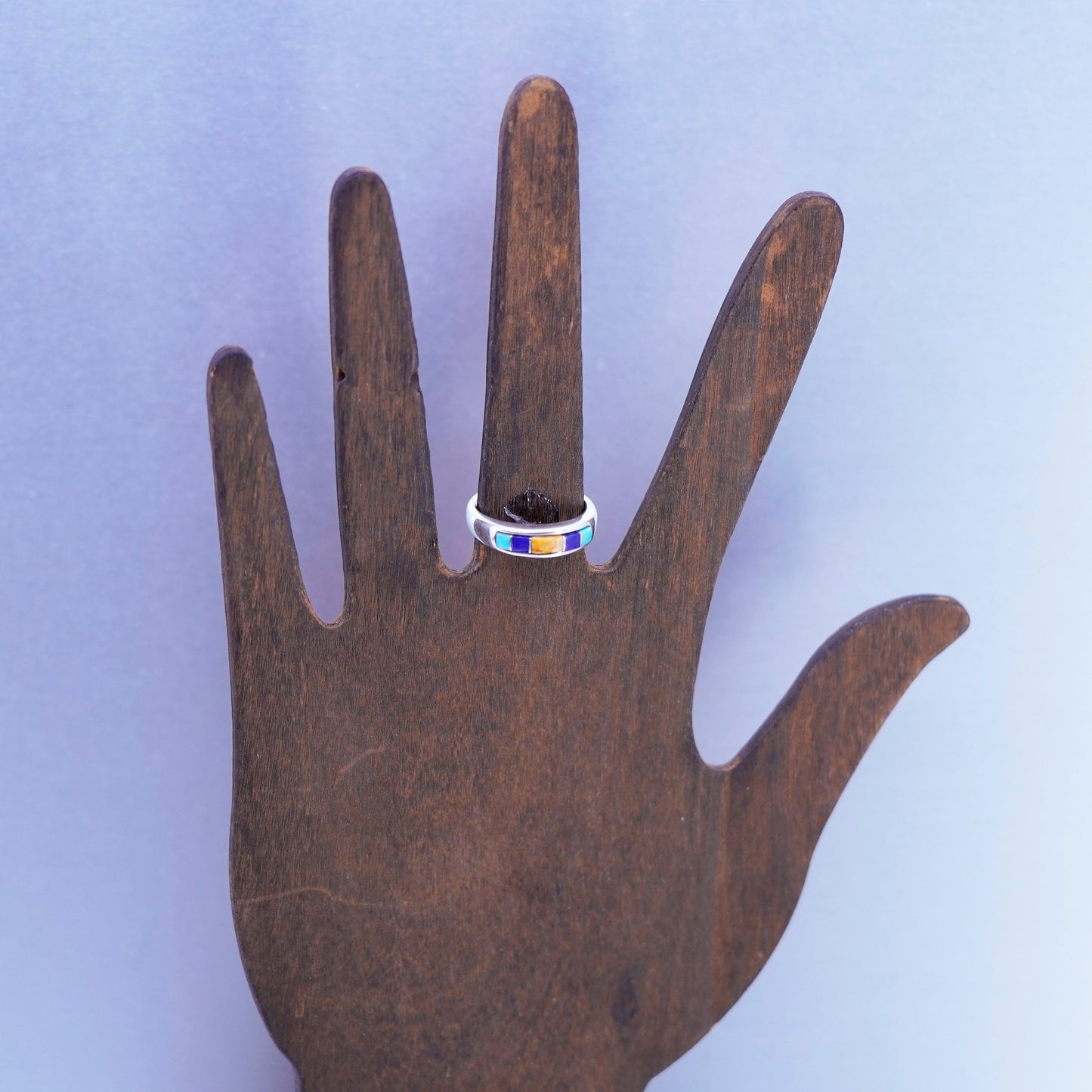 Size 7.25, Native American WJ Waldeck Johnson Sterling 925 silver handmade ring