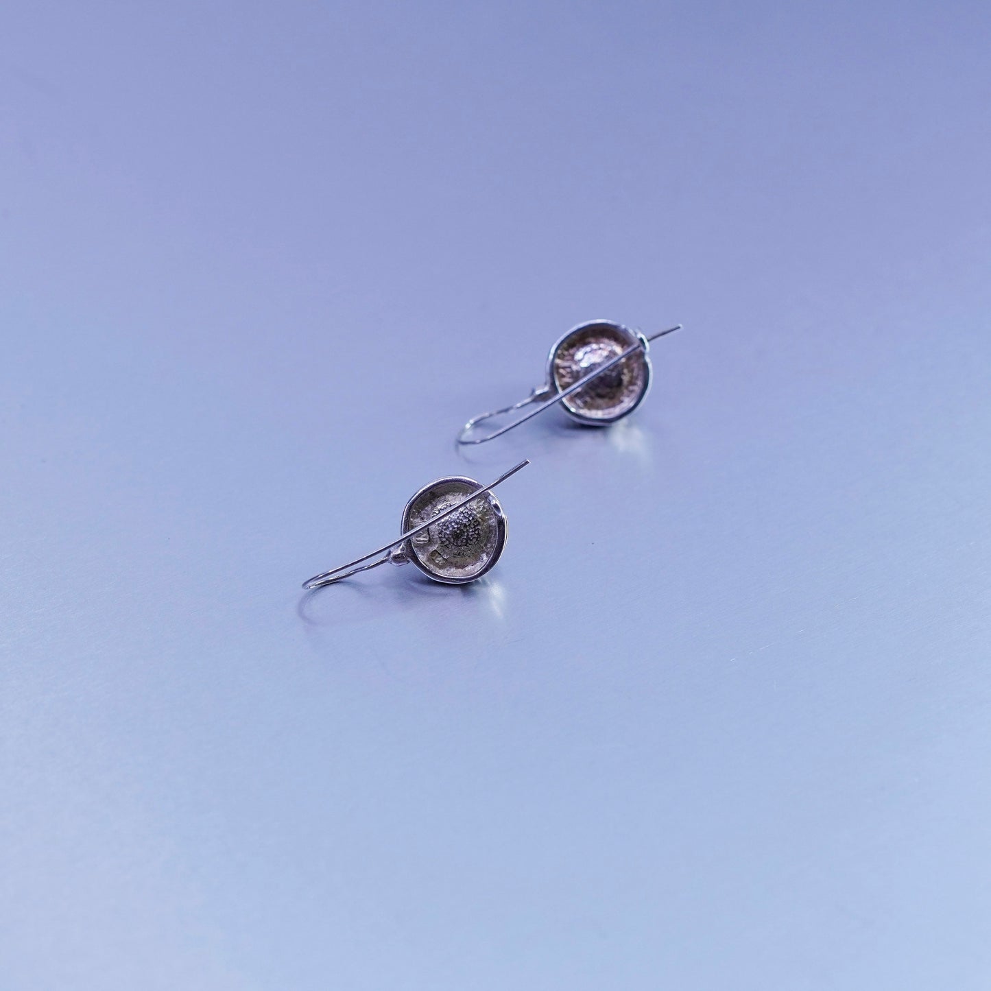 Vintage Sterling 925 silver handmade earrings with freshwater pearl