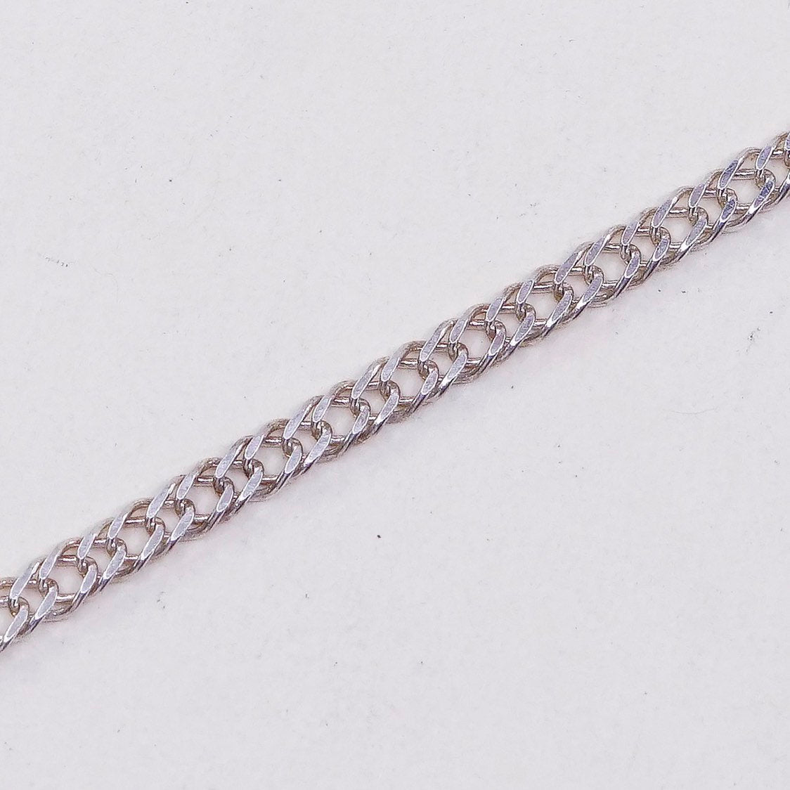 7.25", 4mm, VTG sterling silver double curb link chain, italy IBB 925 bracelet,