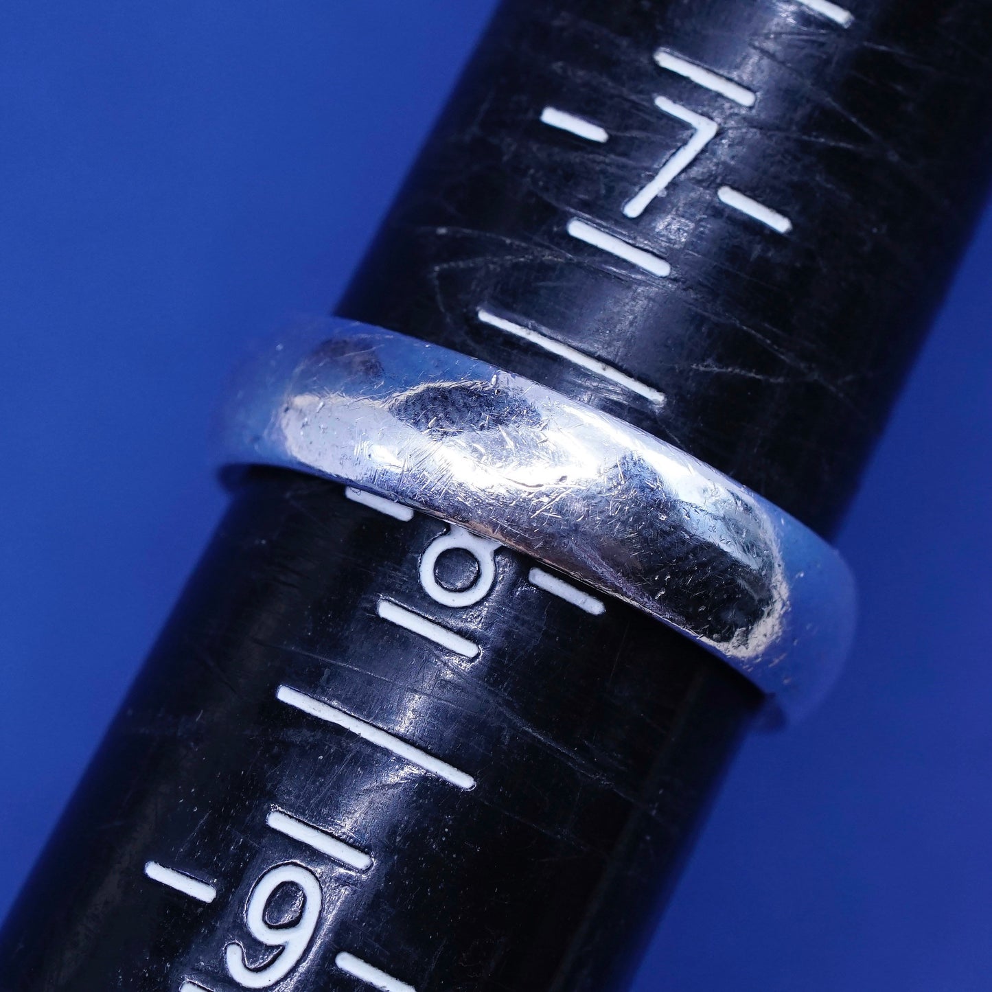 Size 7.75, vintage Sterling silver handmade ring, 925 wedding band