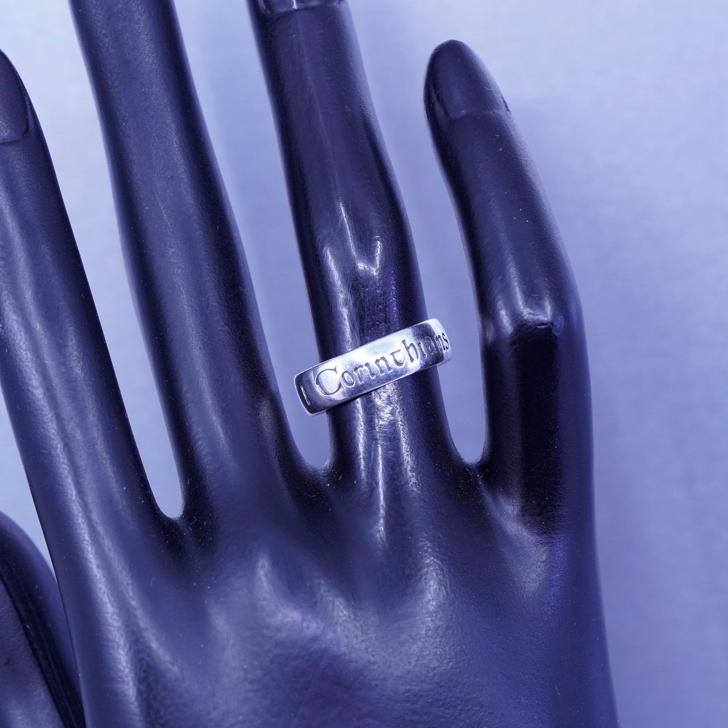 Size 5.5, DVB Sterling 925 silver ring, 13:4 love is kind love is patient band