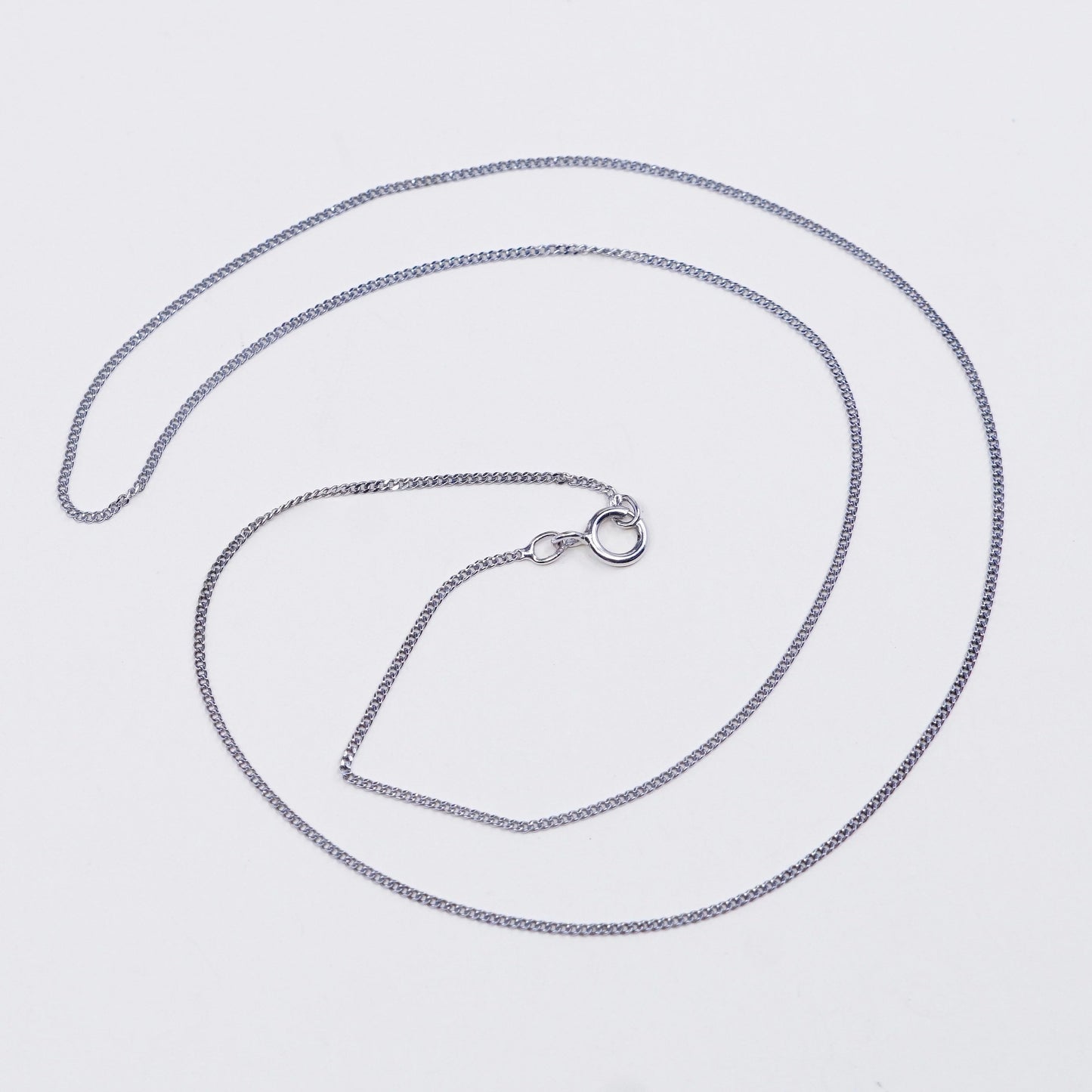 18”, 1mm, DOL sterling silver handmade necklace, 925 curb chain