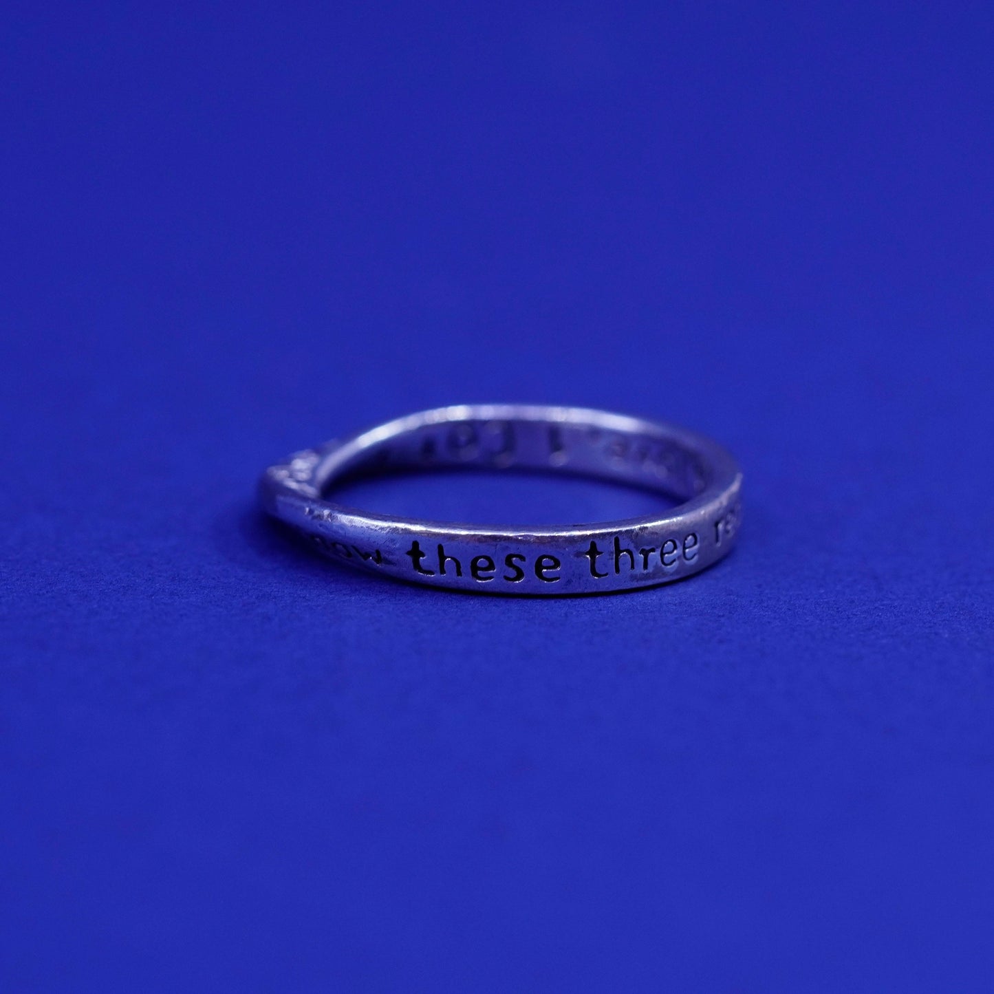 Size 7, vintage Sterling silver ring, 925 inspirational Infinite loop band