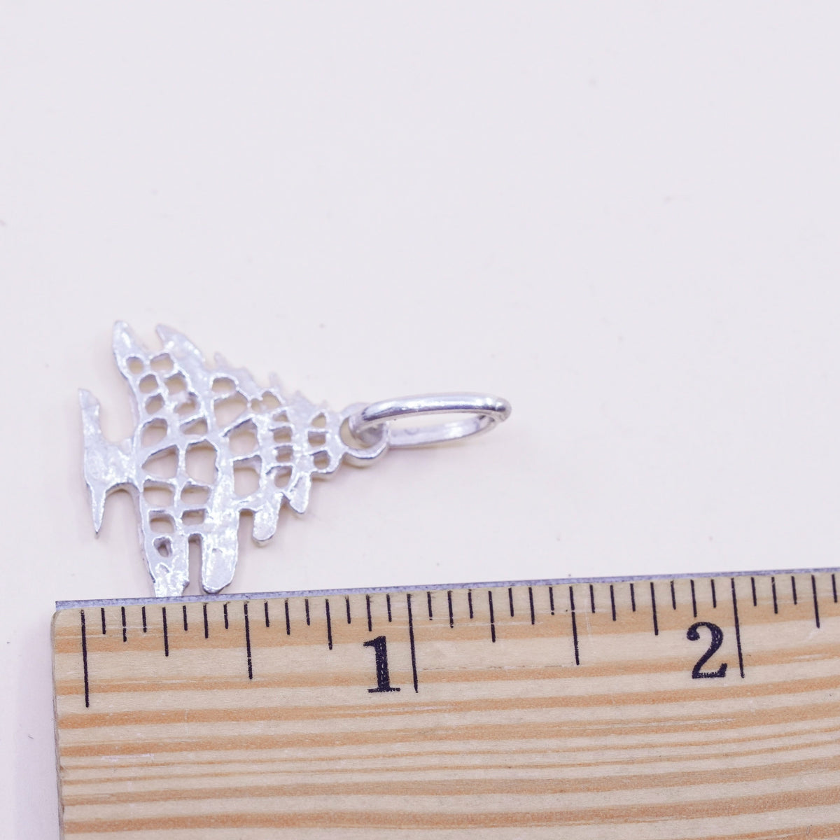 Vintage Sterling silver handmade pendant, 925 Christmas tree charm