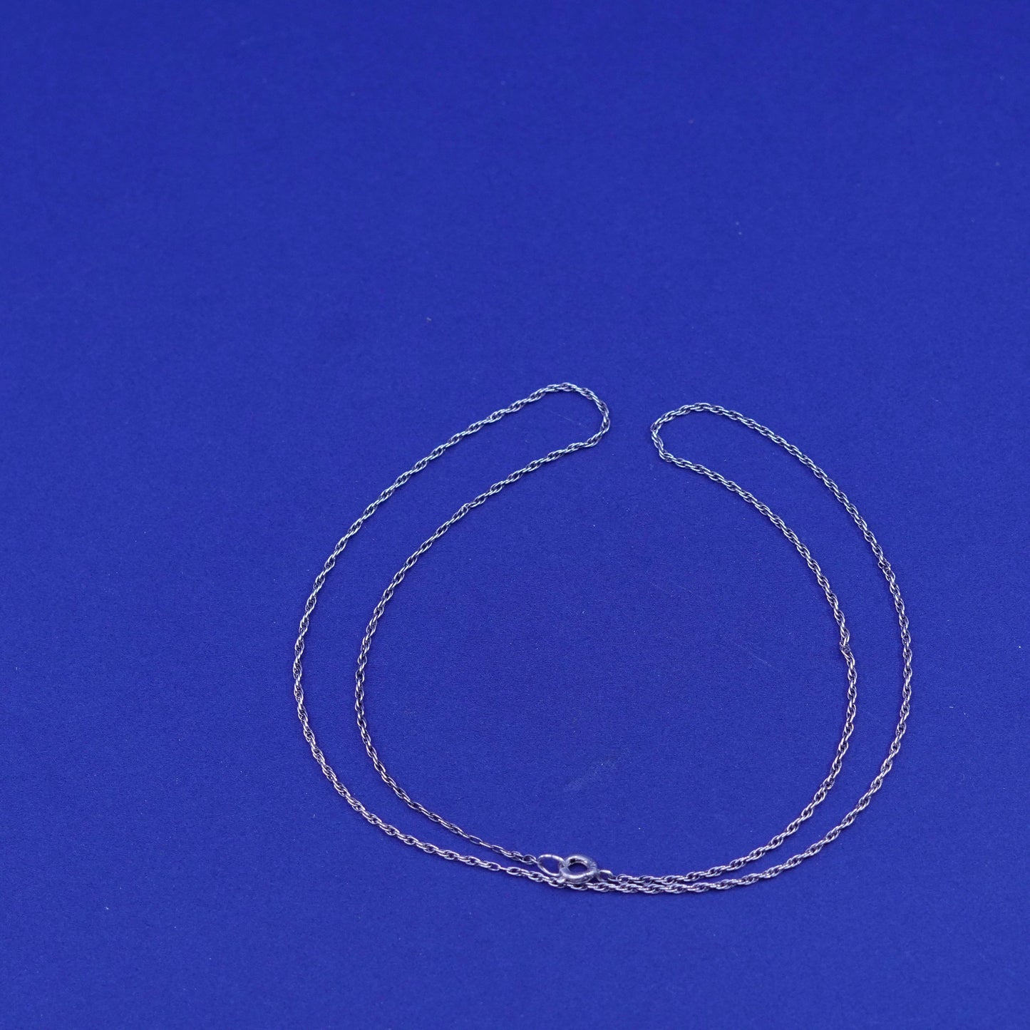 19”, 1mm, vintage Sterling silver necklace, 925 Singapore rope chain