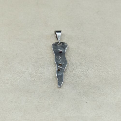 Vtg Sterling silver handmade pendant, 925 silver w/ amethyst N Blue Topaz