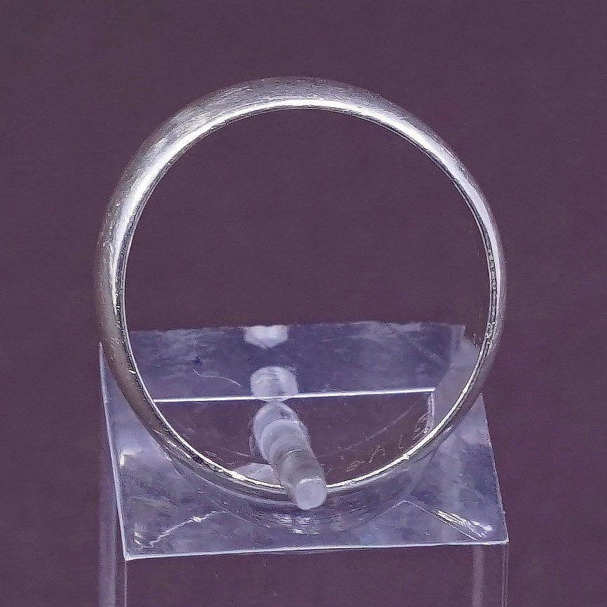 sz 7, vtg Sterling silver handmade ring, 925 wedding band, silver tested