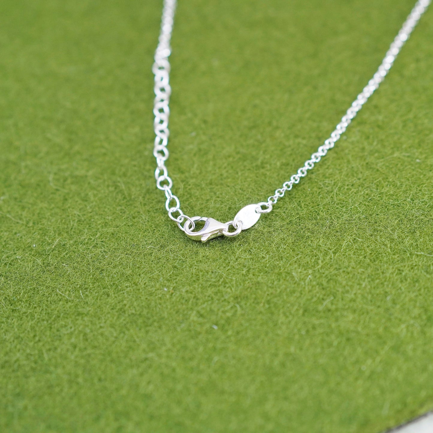 16+2”, dyadema sterling silver necklace, 925 circle chain lucky clover Pendant