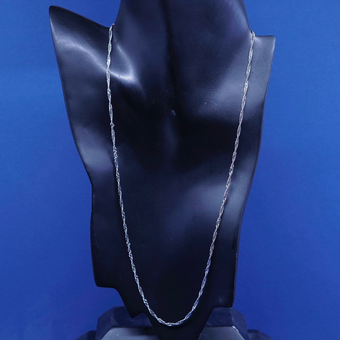 24”, 2mm, Sterling silver handmade necklace, 925 twisted curb link chain