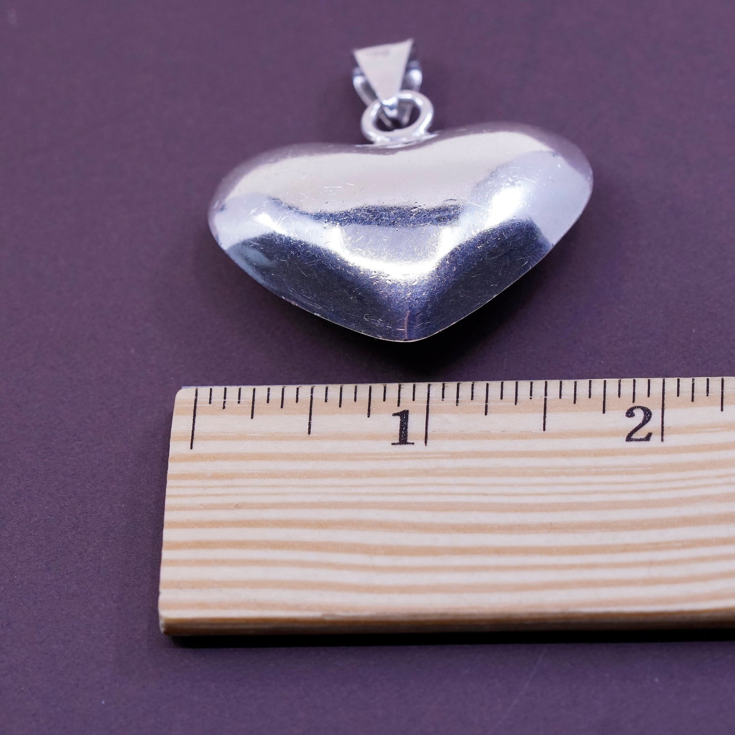mexico Sterling silver handmade heart pendant, 925 big heart