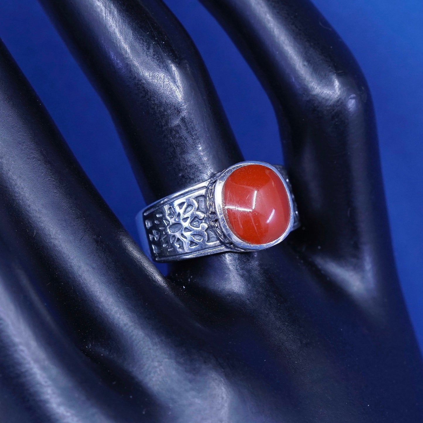 Size 7.5, Silpada RARE HTF Sterling Silver 925 Red Carnelian Stone Ring R1465