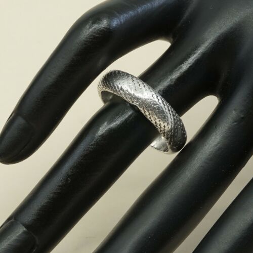 Size 11, hopi Sterling Silver Handmade Ring 925 Band Embossed