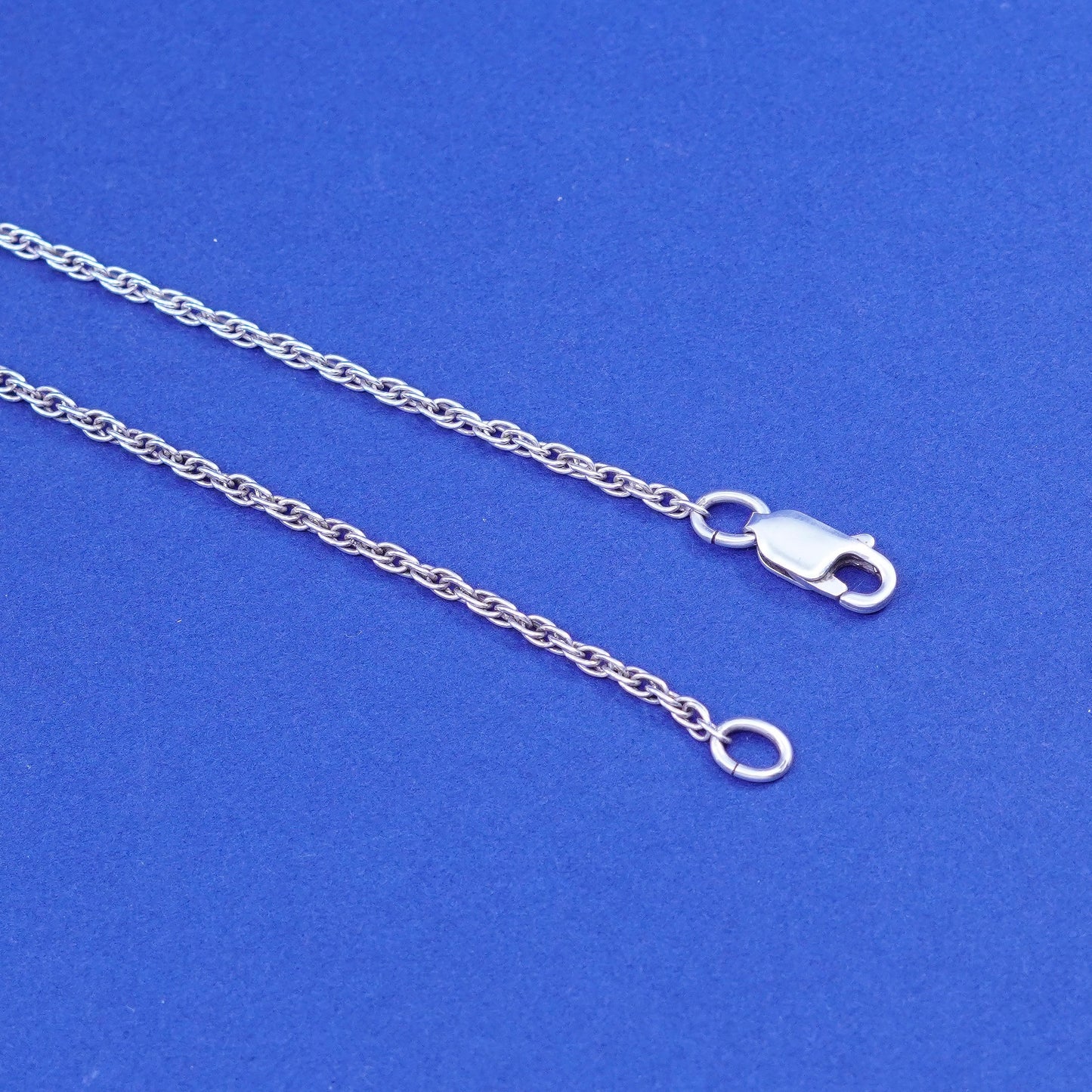 19”, 2mm, vintage Sterling silver necklace, 925 Singapore rope chain