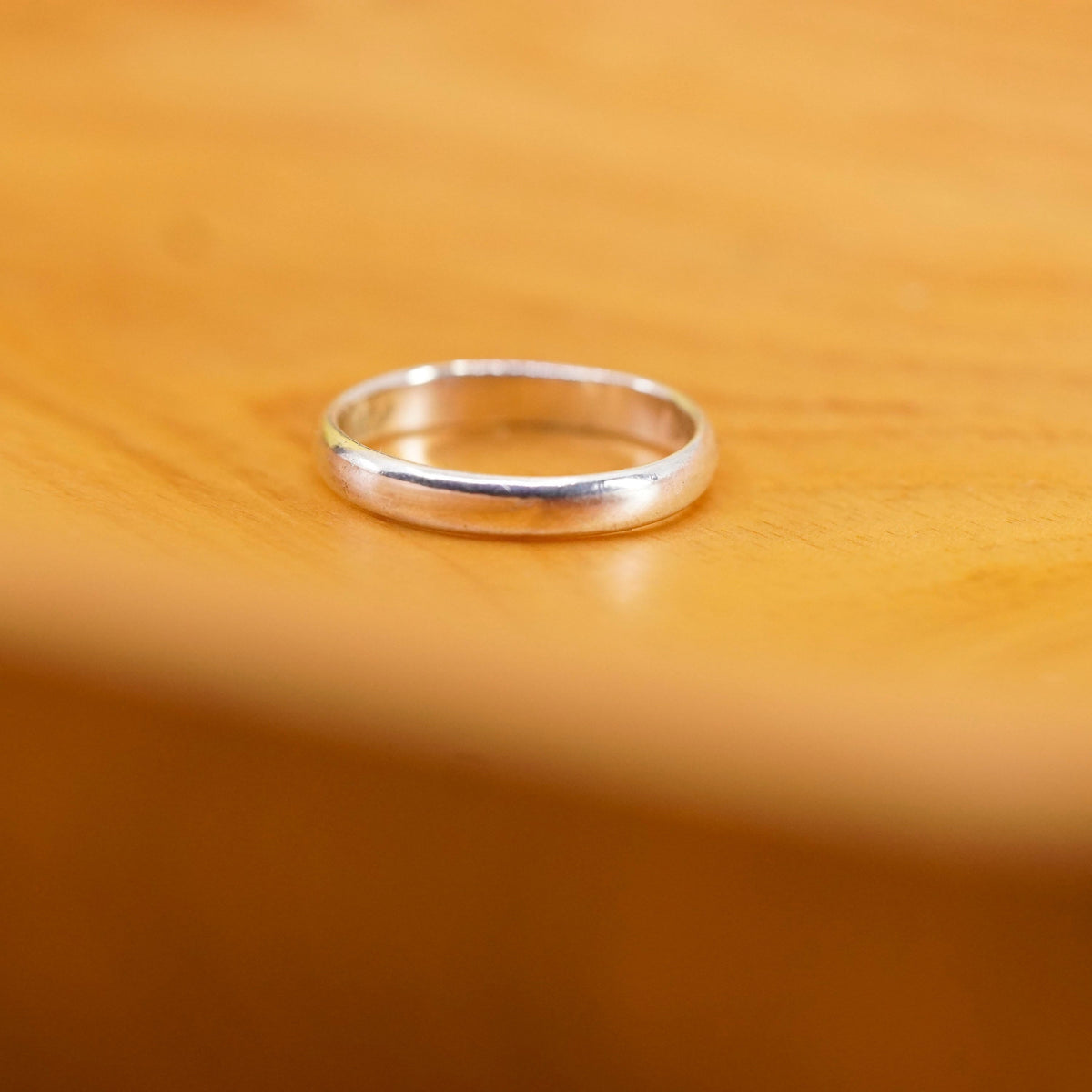size 5.5, vintage Sterling silver handmade ring, 925 wedding band