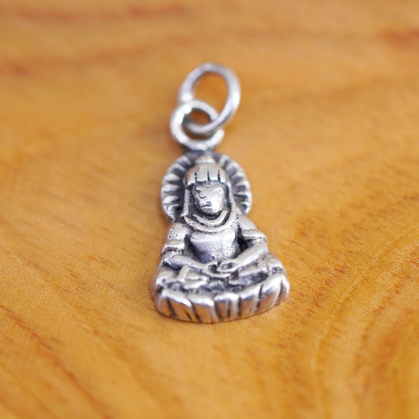 Vintage Sterling silver handmade pendant, 925 India Hindu goddess charm