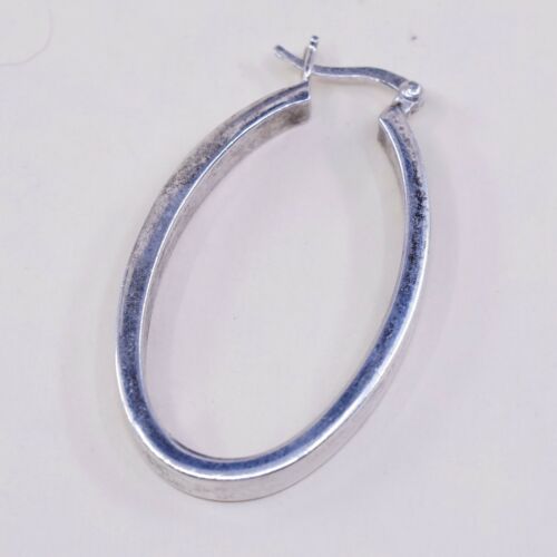 1.5”, Vtg Sterling Silver Hoops, Italy 925 silver, elegant earrings, Huggie