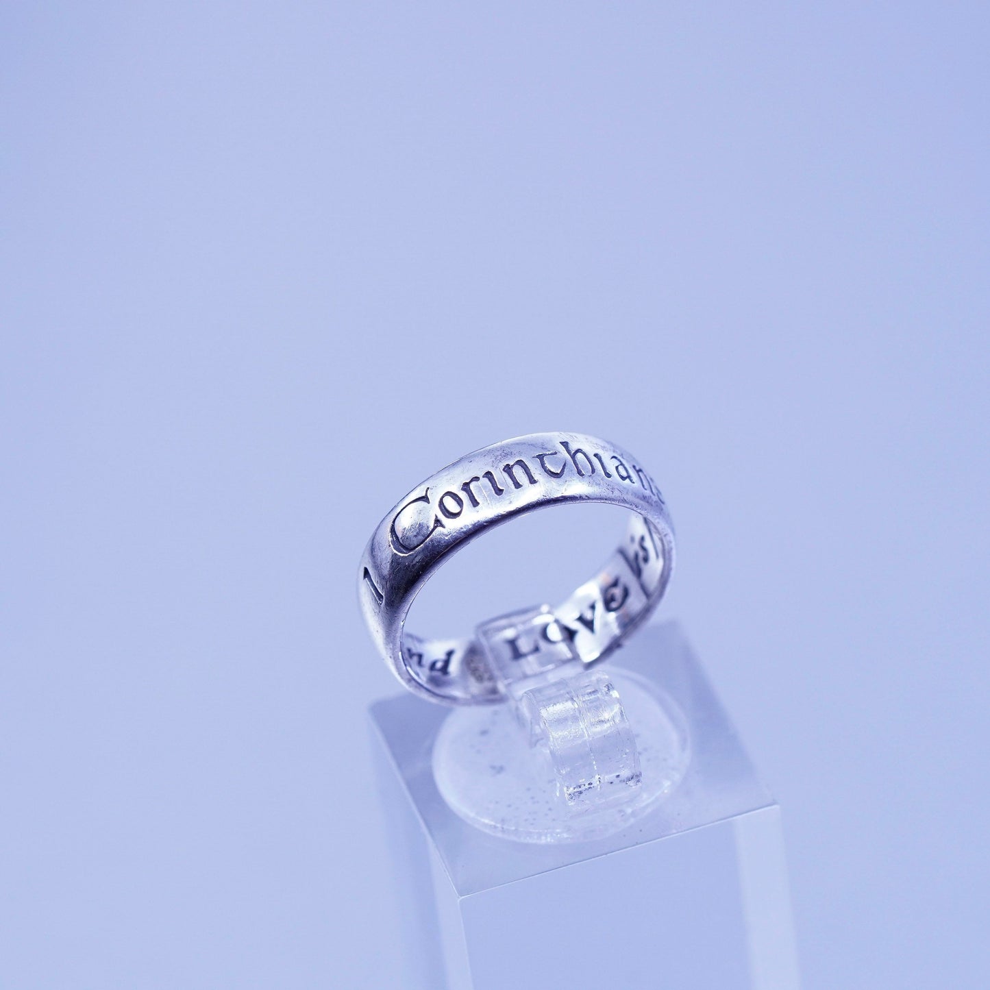Size 5.5, DVB Sterling 925 silver ring, 13:4 love is kind love is patient band
