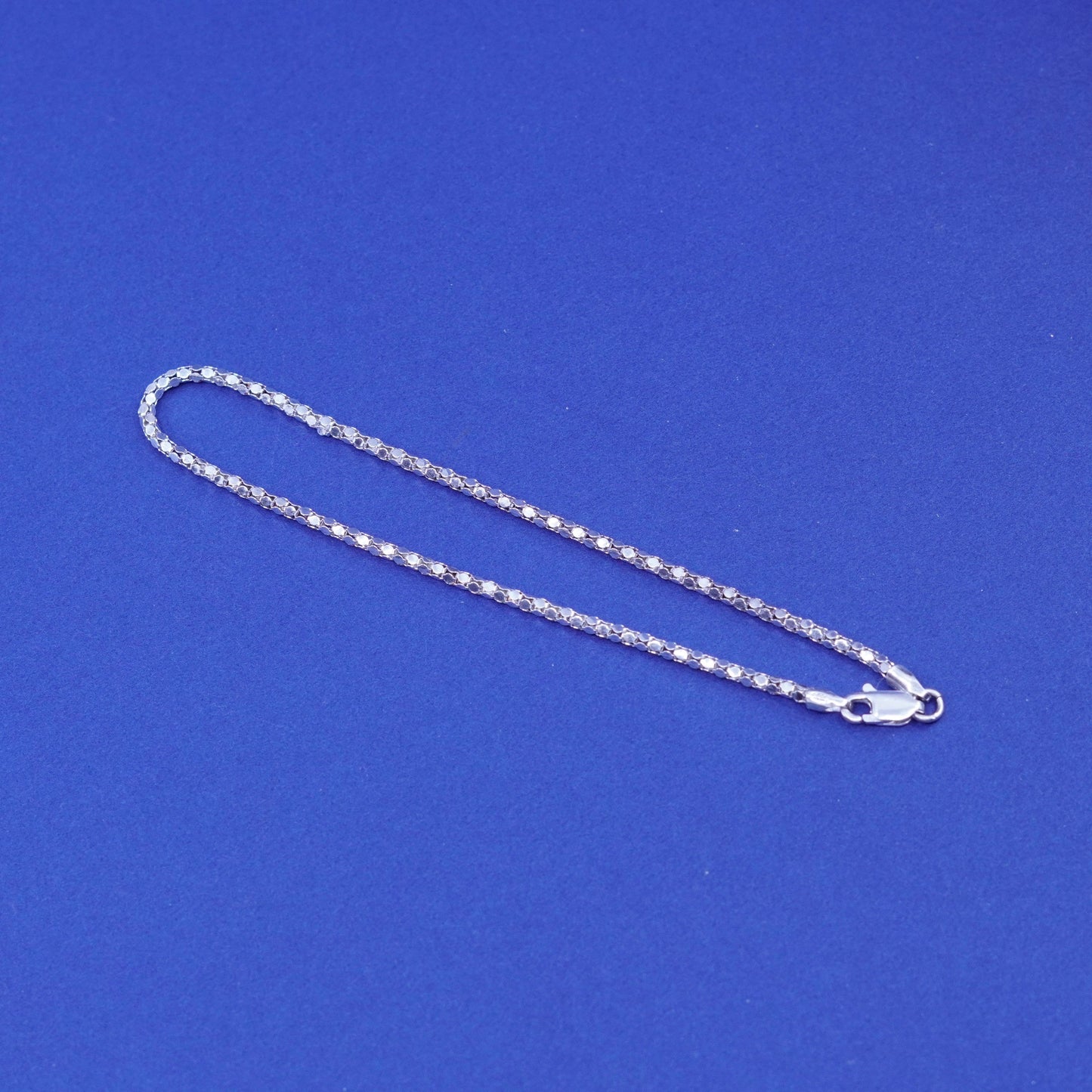 8.75”, 1.6mm, Sterling silver handmade bracelet, 925 popcorn chain