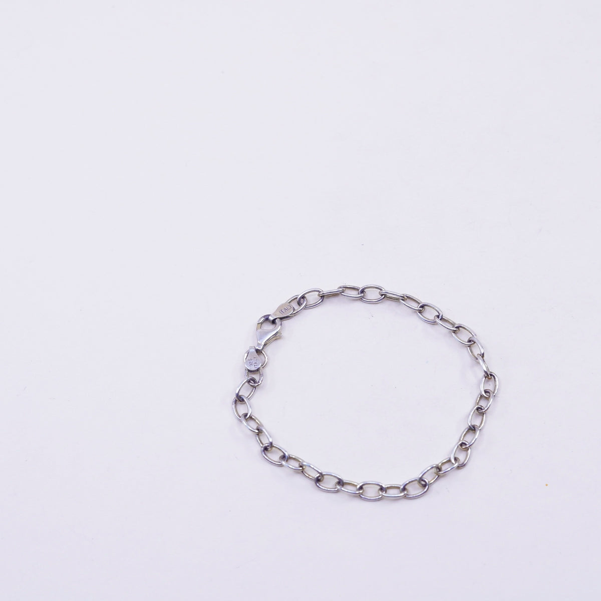 7”, 5mm, Vintage sterling silver handmade bracelet, 925 oval chain