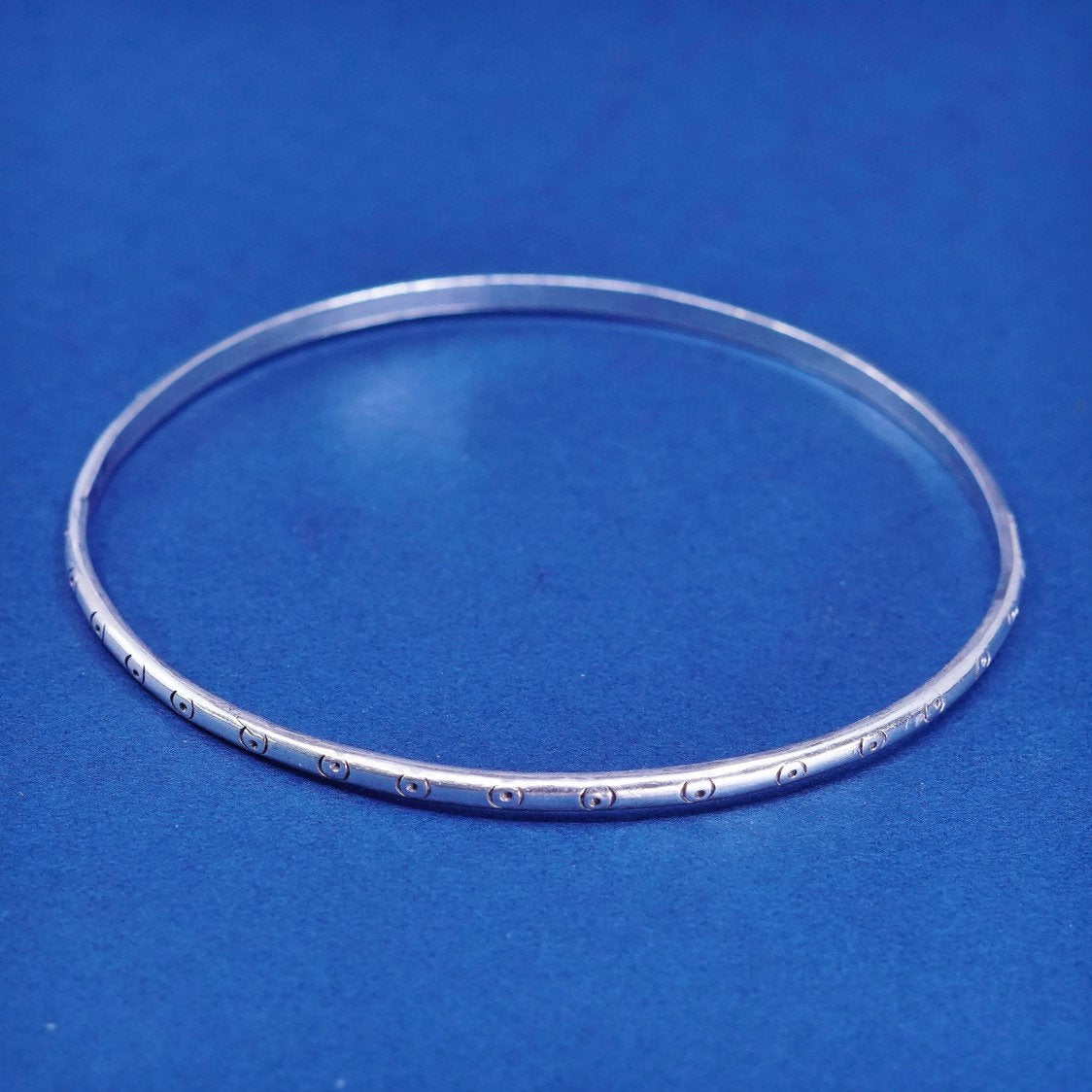 8”, vtg plata sterling silver handmade bracelet, stackable 925 bangle