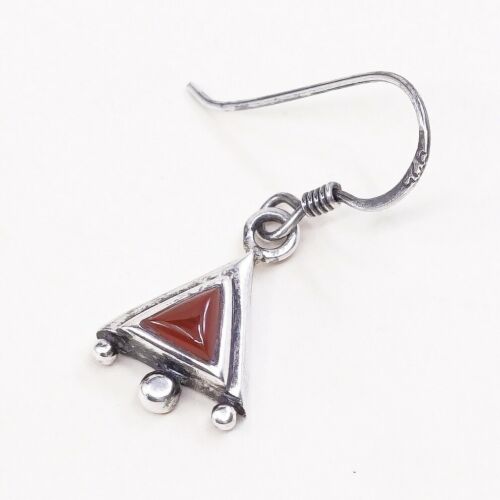 Amazing Southwestern handmade Sterling Silver earrings, 925 Carnelian Dangles