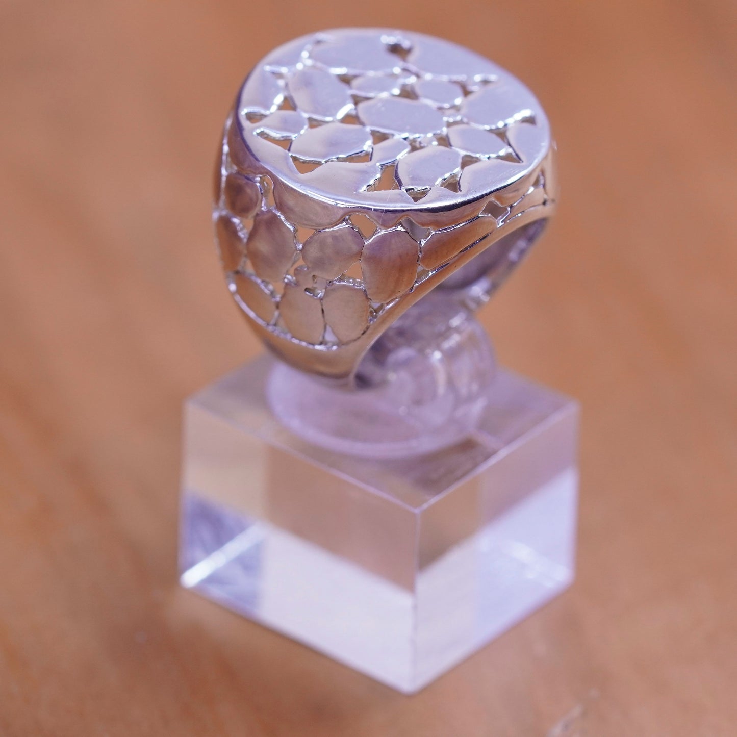Size 6.25, Sterling silver handmade ring, southwestern, 925 filigree band
