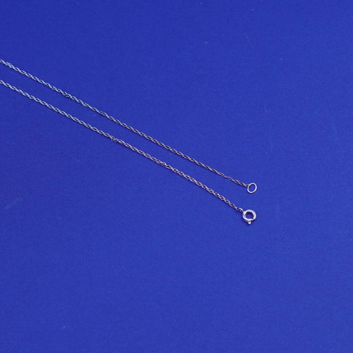 19”, 1mm, vintage Sterling silver necklace, 925 Singapore rope chain