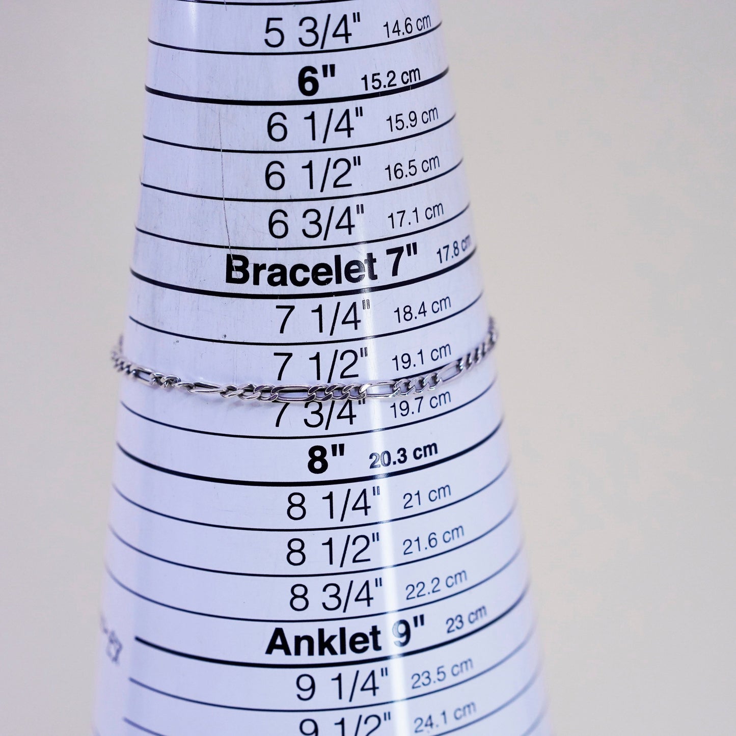 7.5”, 2mm, Vintage sterling 925 silver flatten curb bracelet