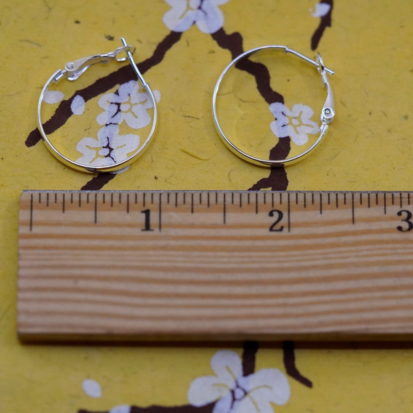 1”, Vintage Sterling silver handmade earrings, 925 hoops