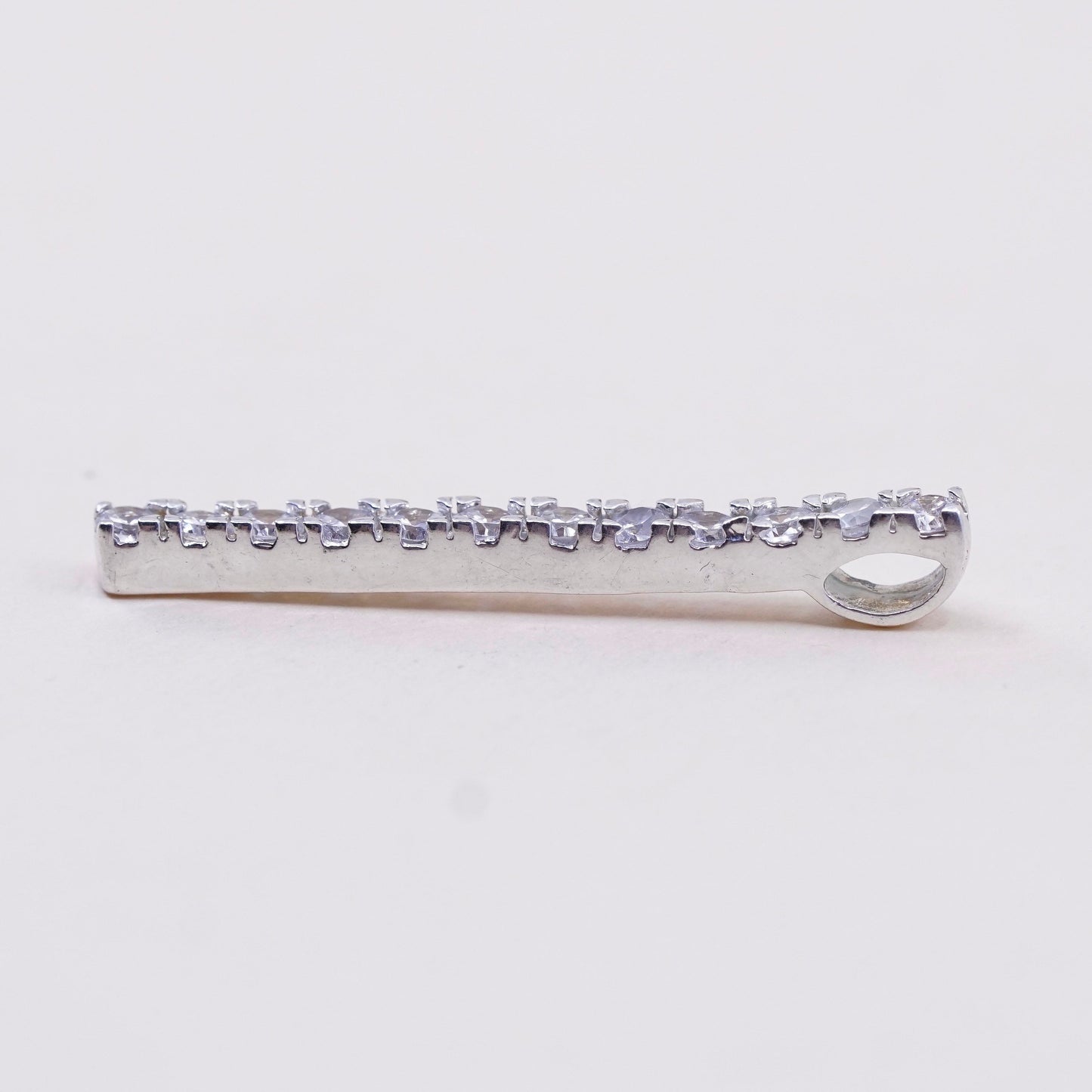 Vintage sterling silver cz crystal pendant, 925 pendant