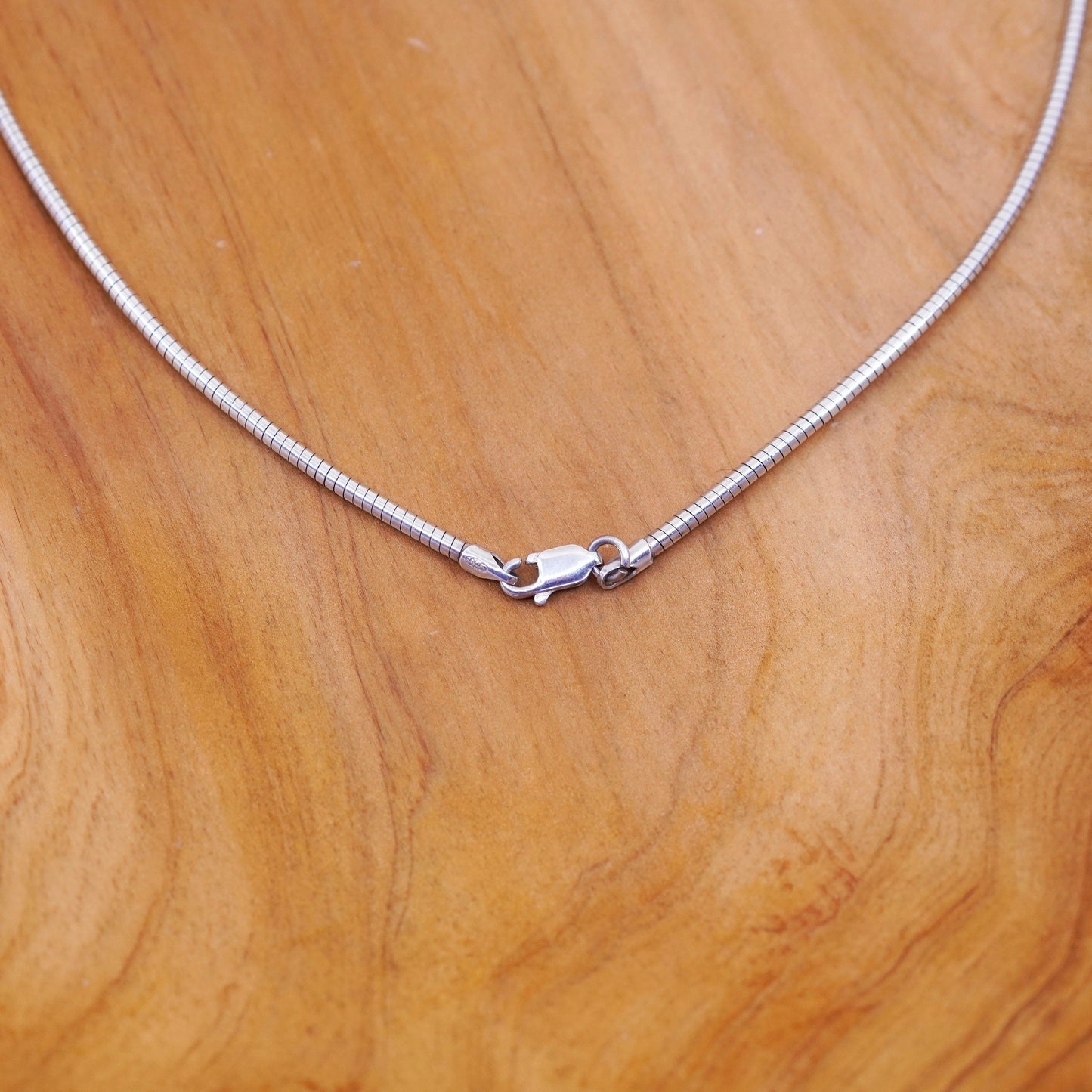 18”, 2mm, vintage sterling silver snake chain, Italy 925 silver necklace