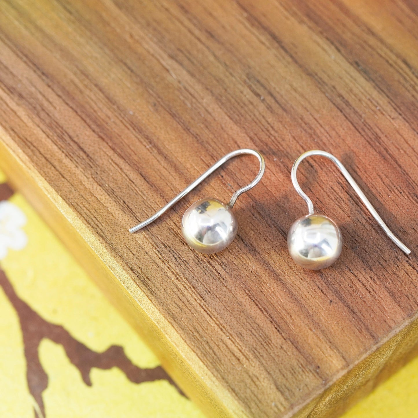 Vintage Sterling silver handmade earrings, 925 beads drops