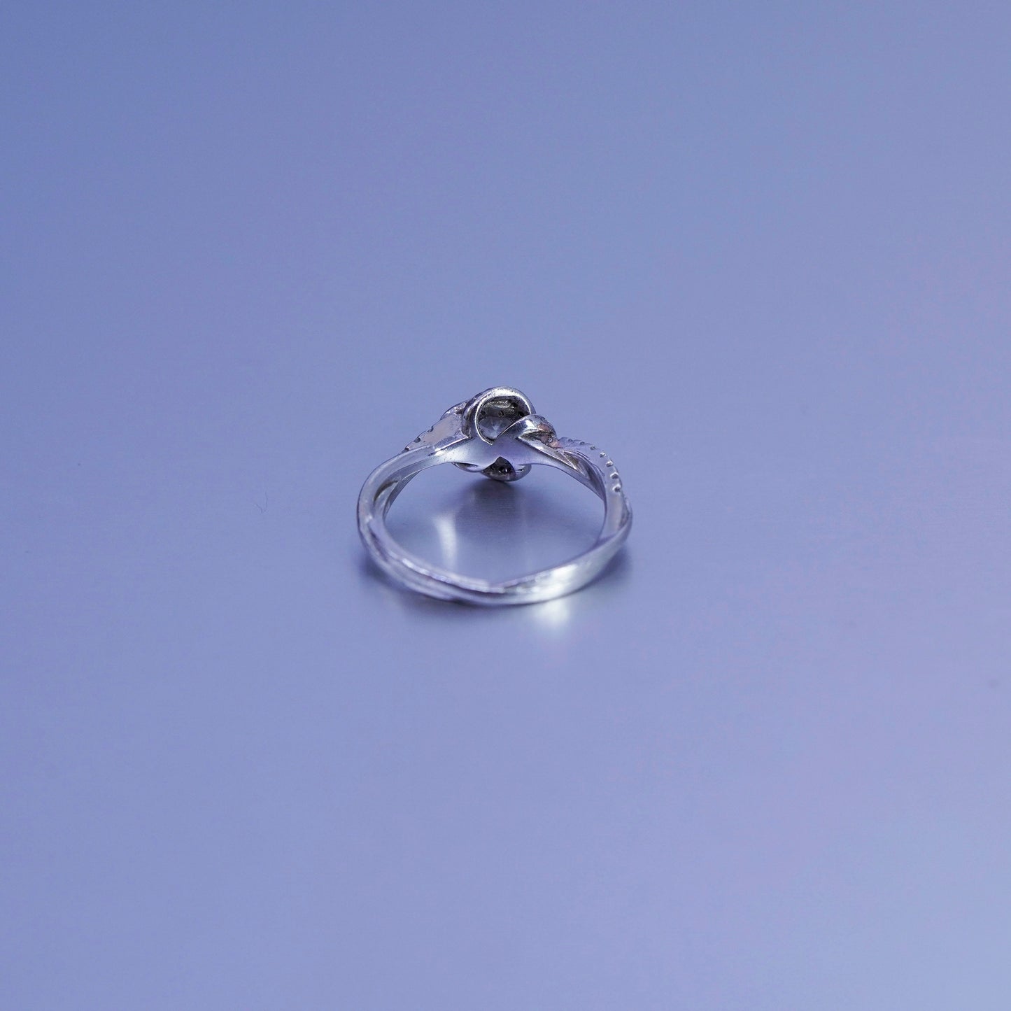 Size 7, vintage Sterling 925 silver handmade engagement ring with Cz
