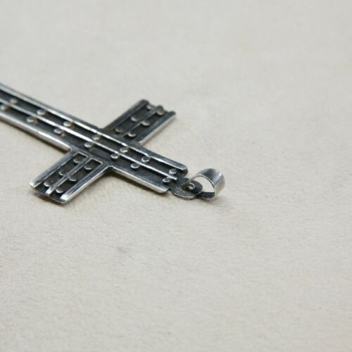 Vintage Sterling Silver Handmade Pendant, 925 silver cross TC-211