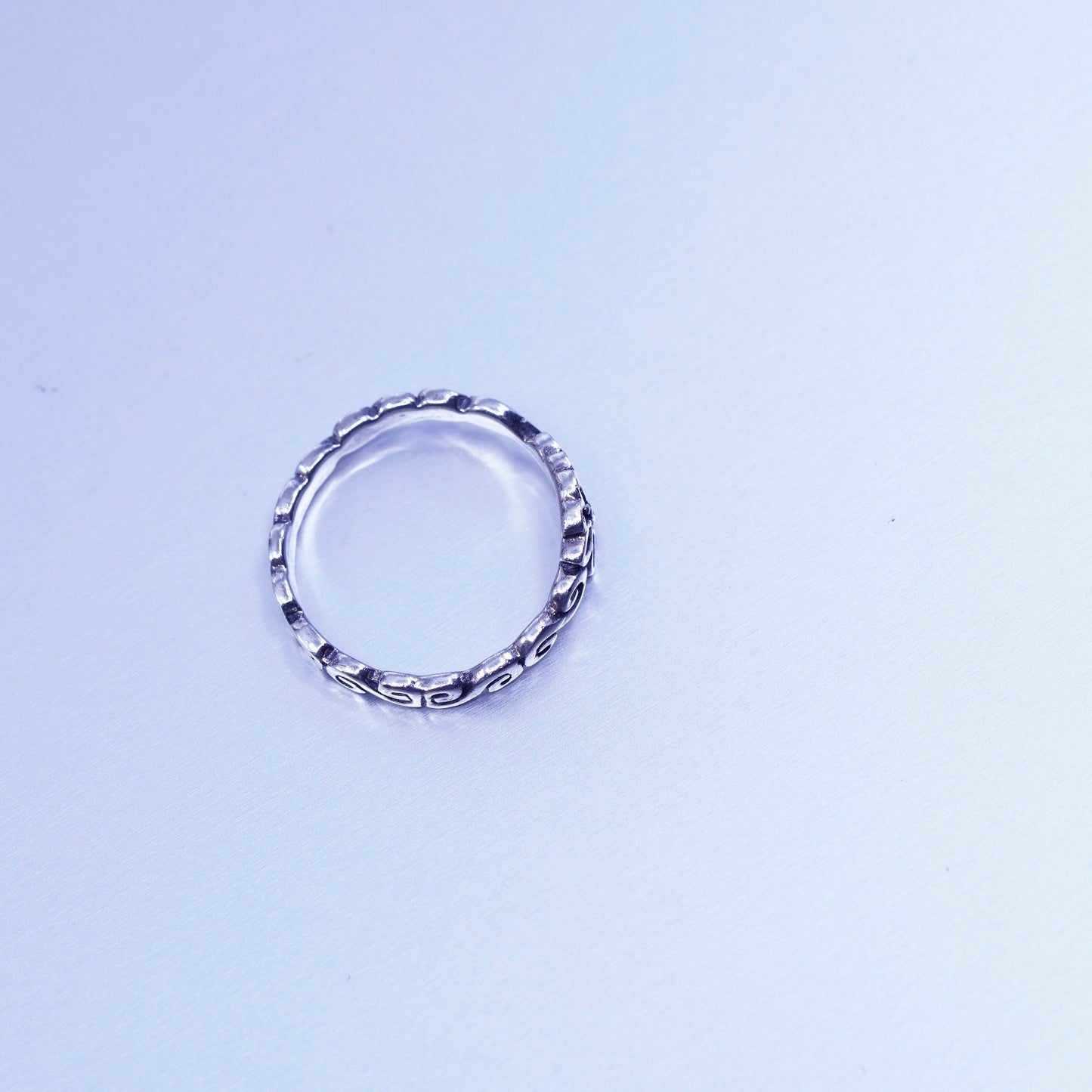Size 5.25, vintage Sterling 925 silver handmade ring, butterfly band