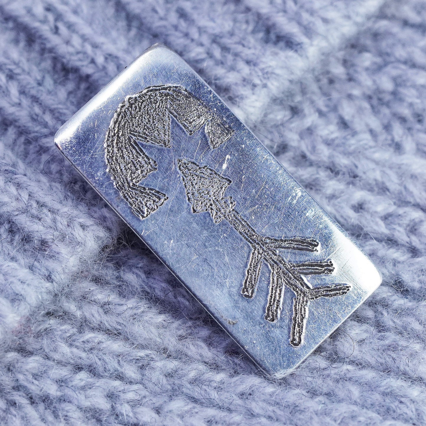 Vintage sterling silver handmade brooch, 925 arrow shield pin