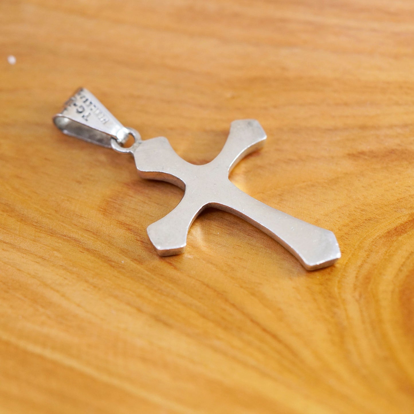 Vintage Mexico Sterling silver handmade pendant, modern 925 cross