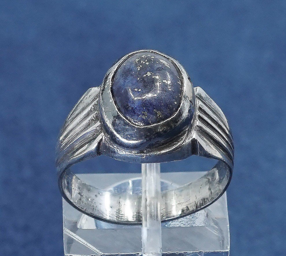 vtg sterling 925 silver handmade ring w/ Lapis lazuli