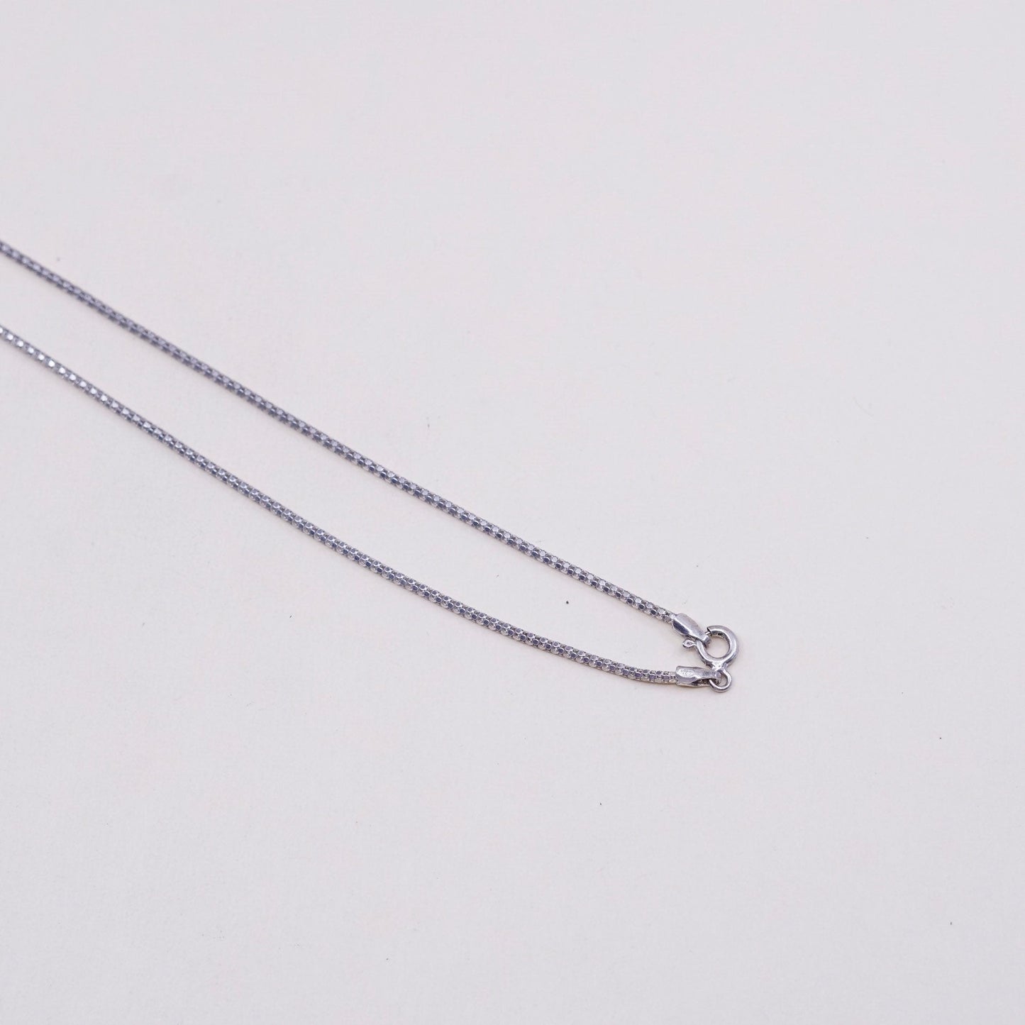 16”, 1mm, sterling silver handmade necklace, 925 silver popcorn chain